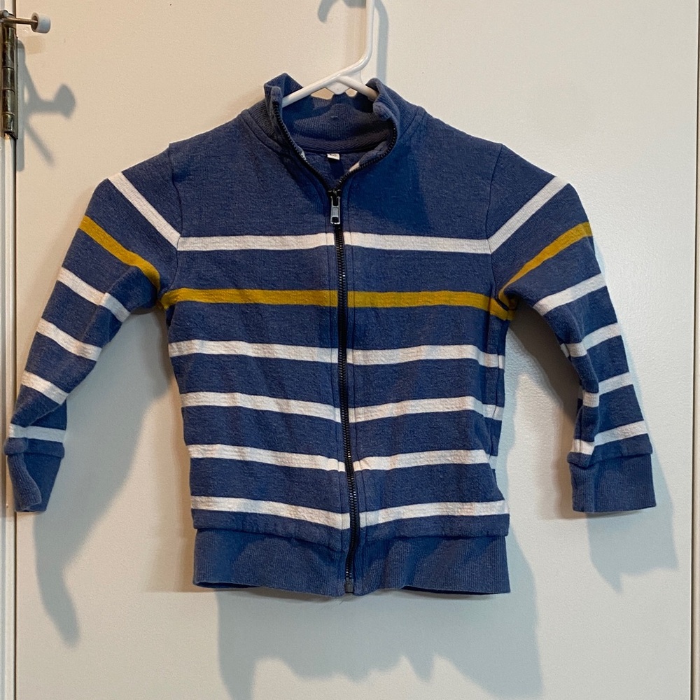 Cozy Blue Striped Kids' Zip-Up sweater size 5-6